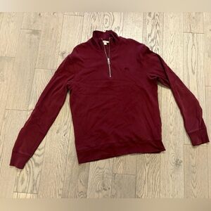 Burberry Maroon Zip Pullover